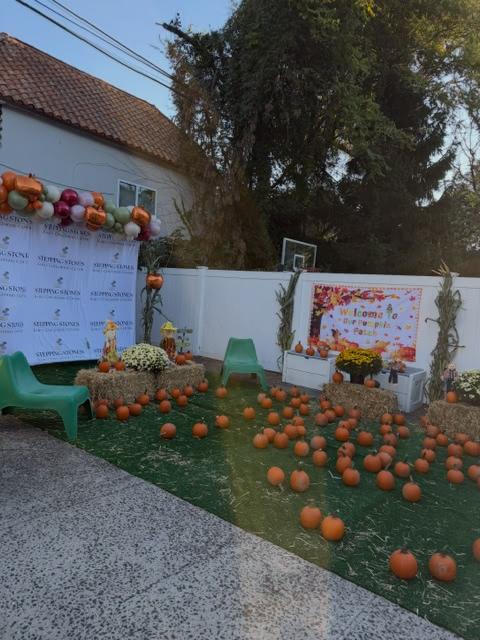 pumpkins on lawn